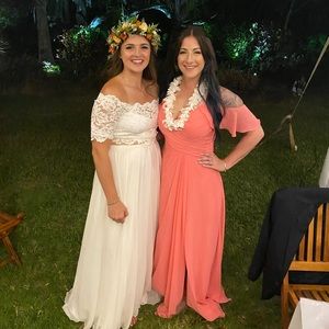 Azazie bridesmaids dress in flamingo pink